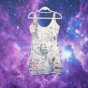 NWOT Blackmilk Middle Earth Hobbit Map Dress Large